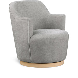 Meridian Clarita Light Grey Chenille Fabric Swivel Accent Chair