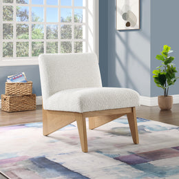 Meridian Chapman Cream Boucle Fabric Accent Chair