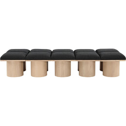 Meridian Pavilion Black Boucle Fabric Bench