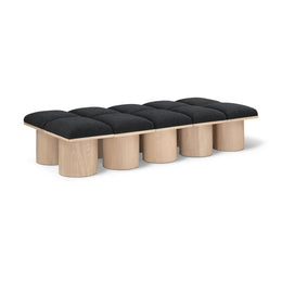 Meridian Pavilion Black Boucle Fabric Bench