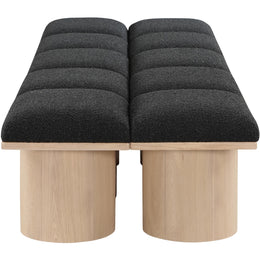 Meridian Pavilion Black Boucle Fabric Bench