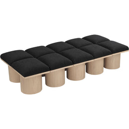 Meridian Pavilion Black Boucle Fabric Bench