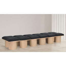 Meridian Pavilion Black Boucle Fabric Bench