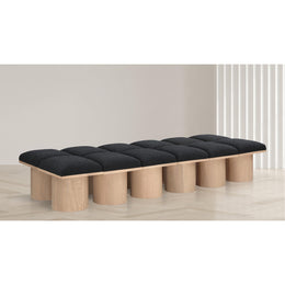 Meridian Pavilion Black Boucle Fabric Bench