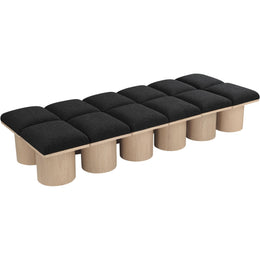 Meridian Pavilion Black Boucle Fabric Bench
