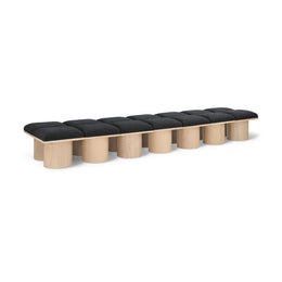 Meridian Pavilion Black Boucle Fabric Bench