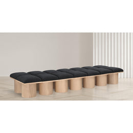 Meridian Pavilion Black Boucle Fabric Bench