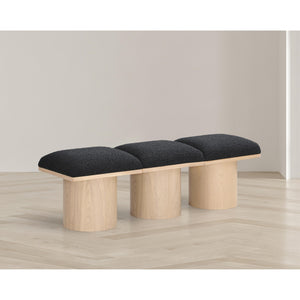 Meridian Pavilion Black Boucle Fabric Bench