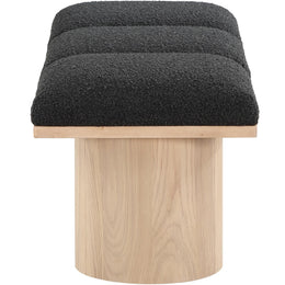 Meridian Pavilion Black Boucle Fabric Bench