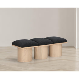 Meridian Pavilion Black Boucle Fabric Bench