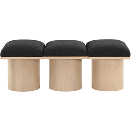 Meridian Pavilion Black Boucle Fabric Bench