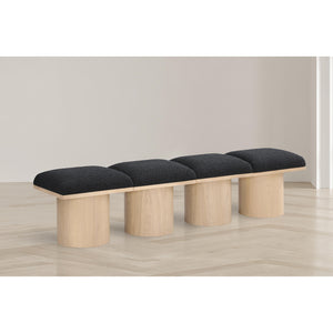 Meridian Pavilion Black Boucle Fabric Bench
