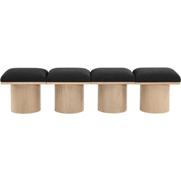 Meridian Pavilion Black Boucle Fabric Bench