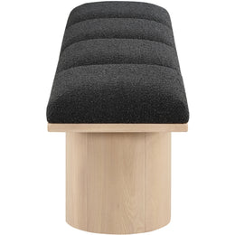 Meridian Pavilion Black Boucle Fabric Bench