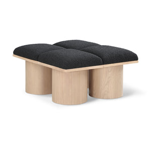 Meridian Pavilion Black Boucle Fabric Bench