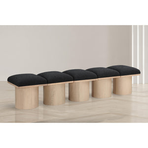 Meridian Pavilion Black Boucle Fabric Bench