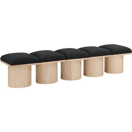 Meridian Pavilion Black Boucle Fabric Bench