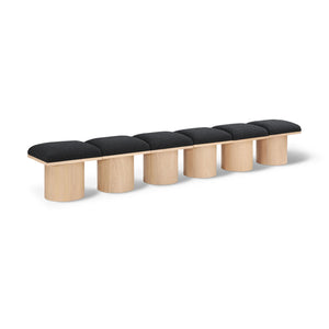 Meridian Pavilion Black Boucle Fabric Bench