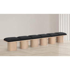 Meridian Pavilion Black Boucle Fabric Bench