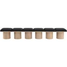 Meridian Pavilion Black Boucle Fabric Bench