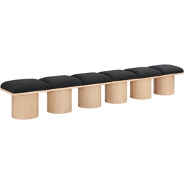 Meridian Pavilion Black Boucle Fabric Bench