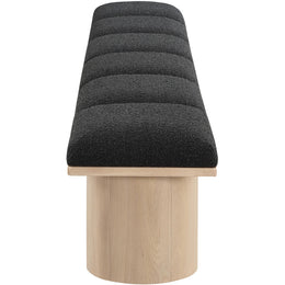 Meridian Pavilion Black Boucle Fabric Bench