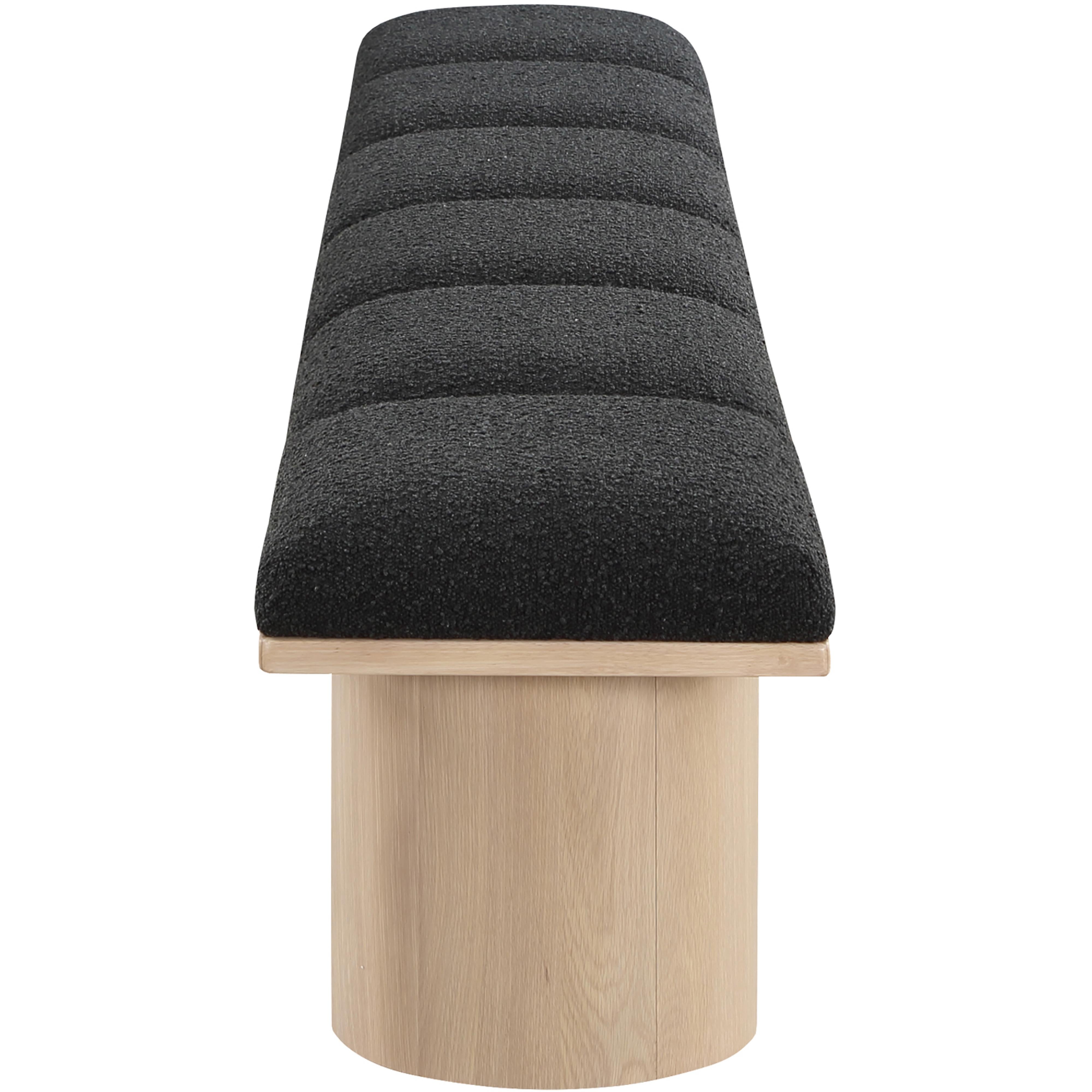 Meridian Pavilion Black Boucle Fabric Bench