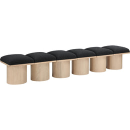 Meridian Pavilion Black Boucle Fabric Bench