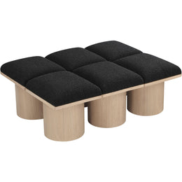 Meridian Pavilion Black Boucle Fabric Bench