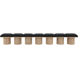 Meridian Pavilion Black Boucle Fabric Bench