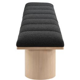 Meridian Pavilion Black Boucle Fabric Bench