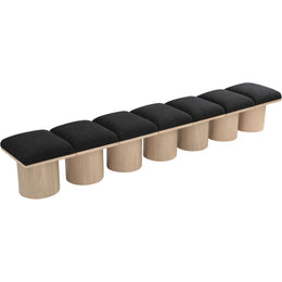 Meridian Pavilion Black Boucle Fabric Bench