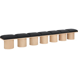 Meridian Pavilion Black Boucle Fabric Bench