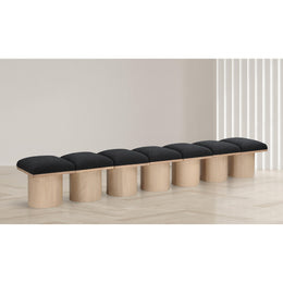 Meridian Pavilion Black Boucle Fabric Bench