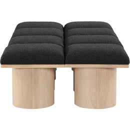 Meridian Pavilion Black Boucle Fabric Bench