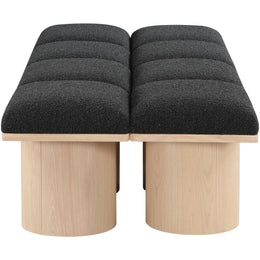 Meridian Pavilion Black Boucle Fabric Bench