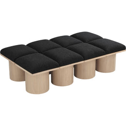 Meridian Pavilion Black Boucle Fabric Bench