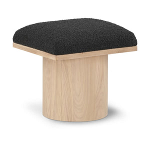 Meridian Pavilion Black Boucle Fabric Bench/Stool