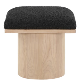 Meridian Pavilion Black Boucle Fabric Bench/Stool