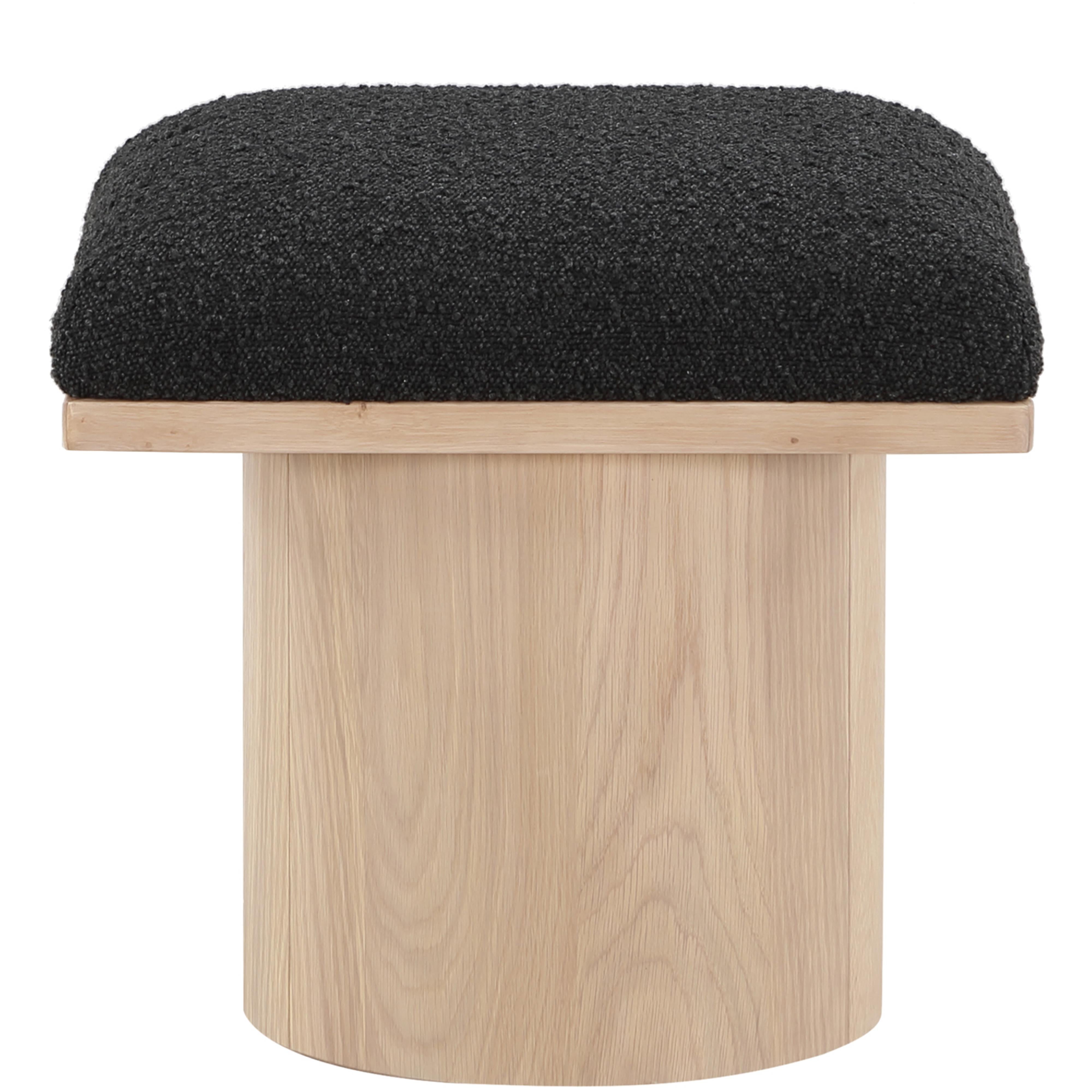 Meridian Pavilion Black Boucle Fabric Bench/Stool