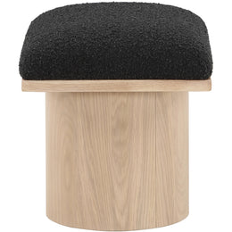 Meridian Pavilion Black Boucle Fabric Bench/Stool