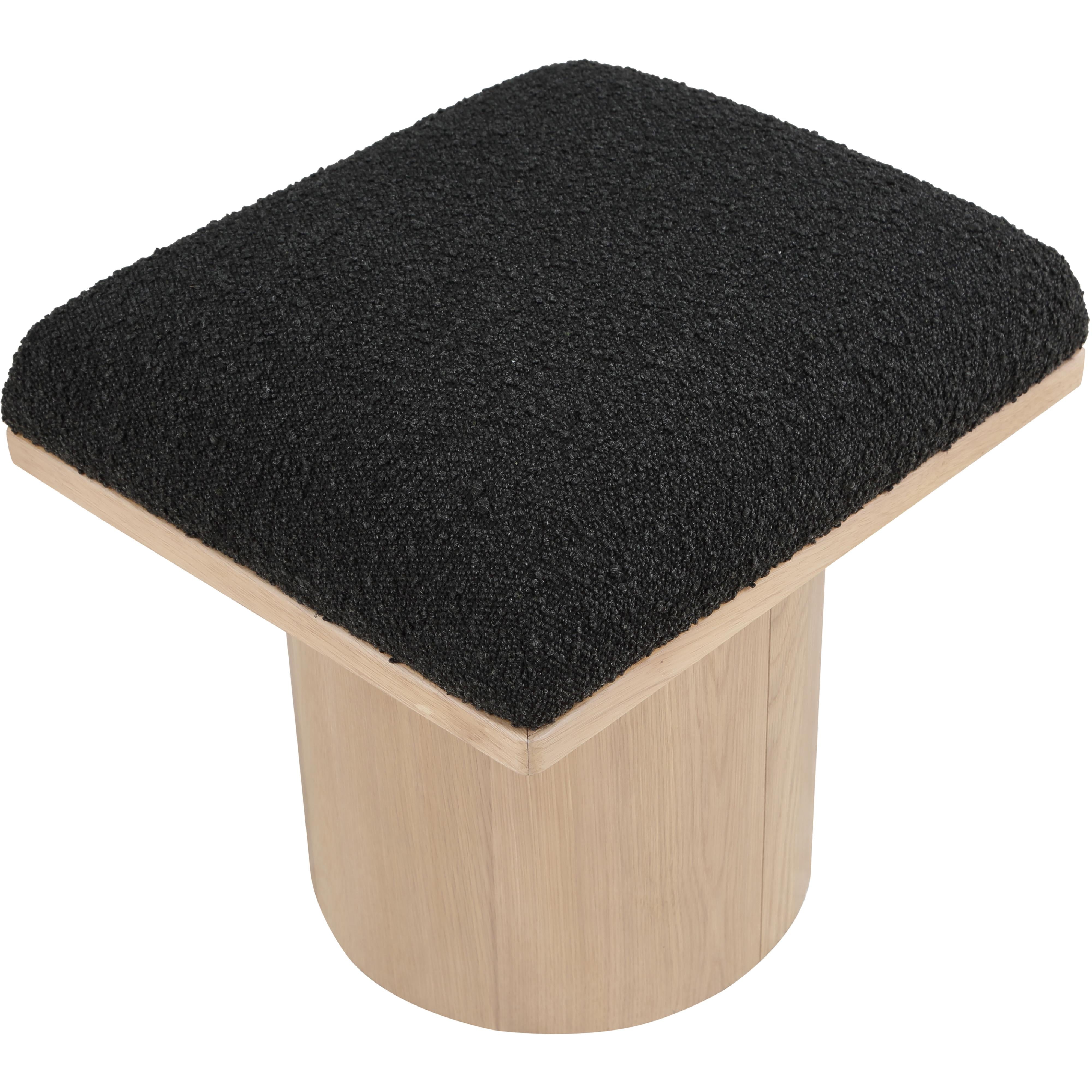 Meridian Pavilion Black Boucle Fabric Bench/Stool