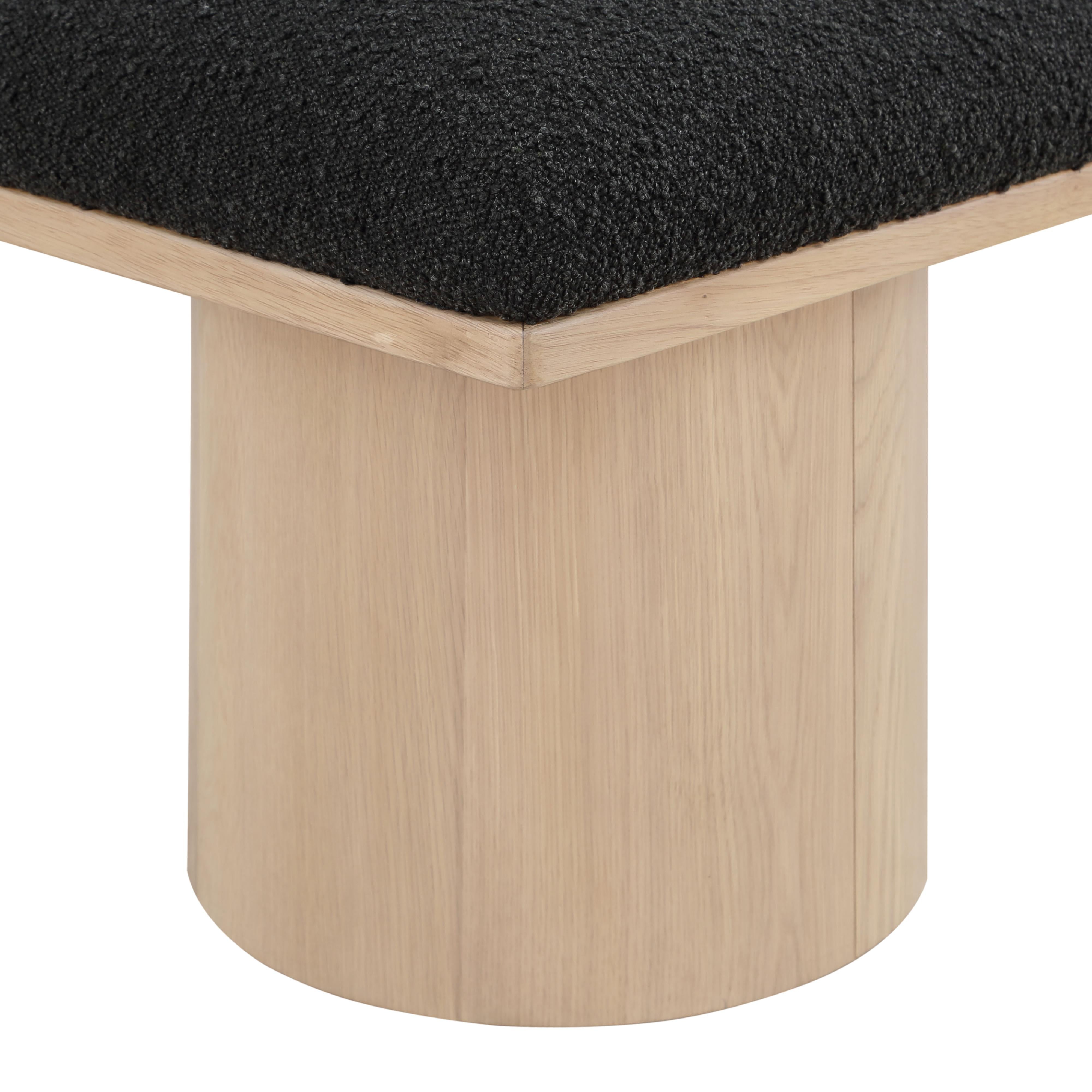 Meridian Pavilion Black Boucle Fabric Bench/Stool