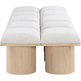 Meridian Pavilion Cream Boucle Fabric Bench