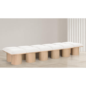 Meridian Pavilion Cream Boucle Fabric Bench
