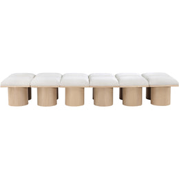 Meridian Pavilion Cream Boucle Fabric Bench