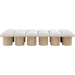 Meridian Pavilion Cream Boucle Fabric Bench
