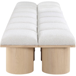 Meridian Pavilion Cream Boucle Fabric Bench