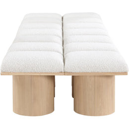 Meridian Pavilion Cream Boucle Fabric Bench