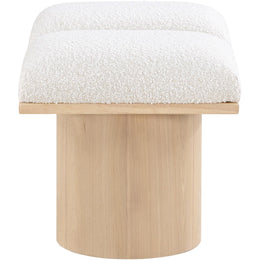 Meridian Pavilion Cream Boucle Fabric Bench